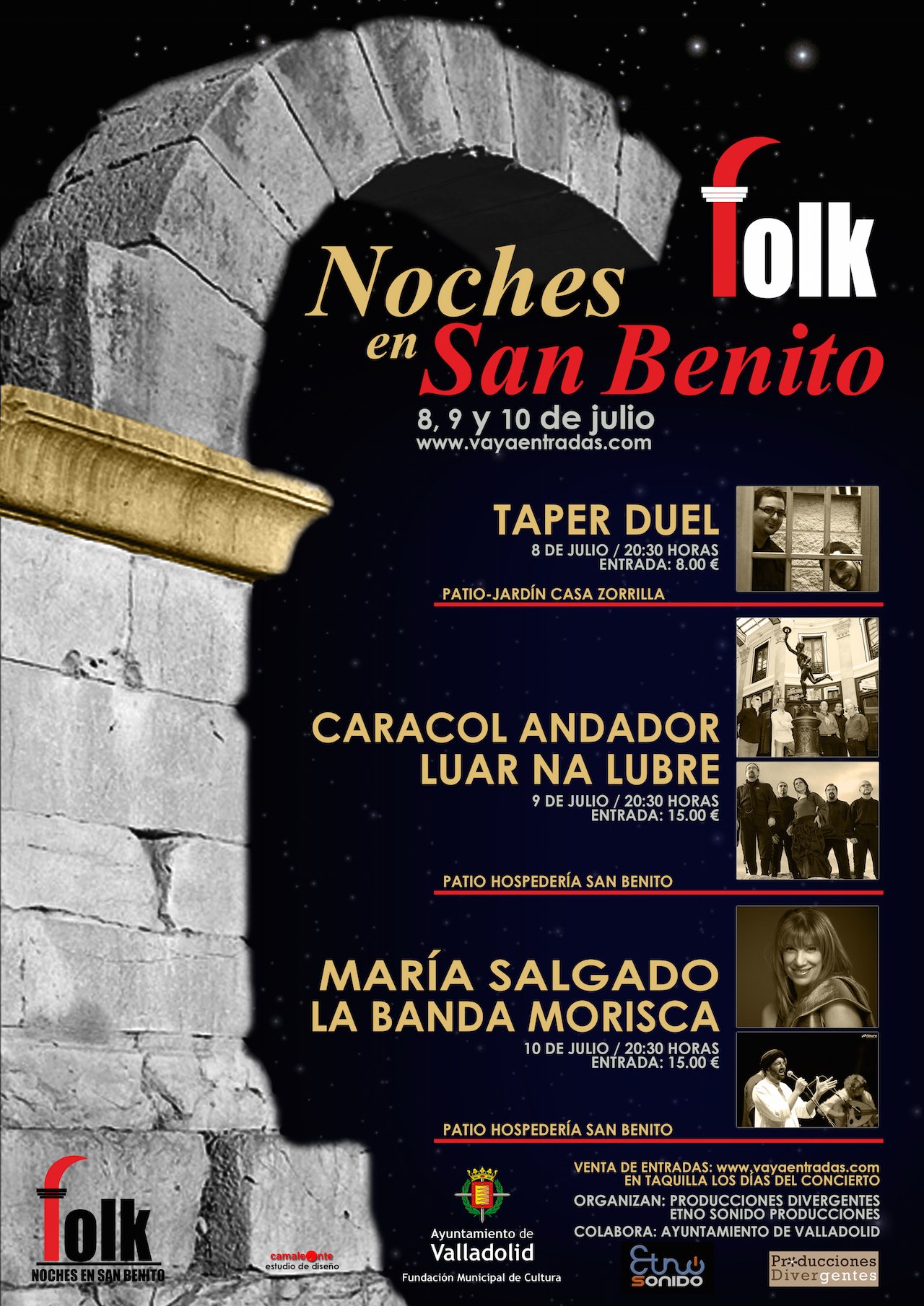 Cartel de las Noches Folk en San Benito