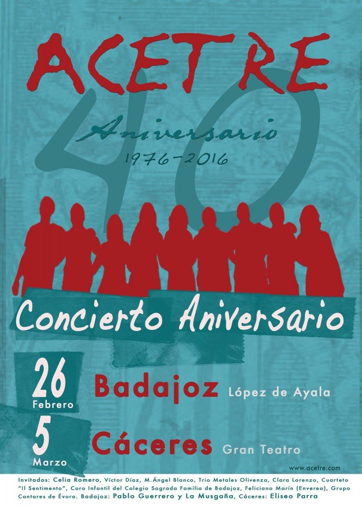 40 aniversario de Acetre, cartel de los conciertos